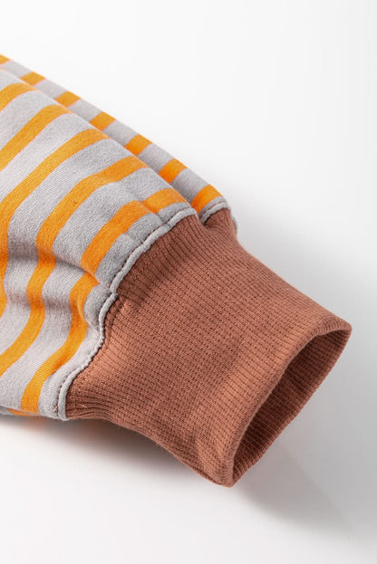 Brown Stripe Oversized Sweatshirt - Love Salve 