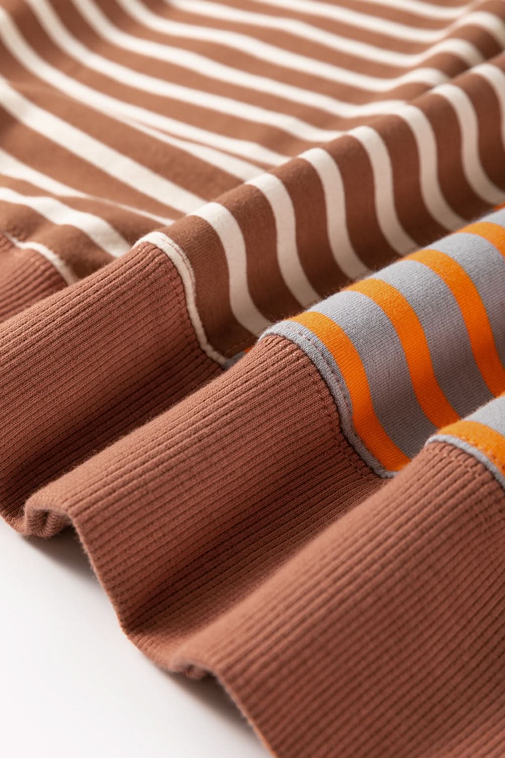 Brown Stripe Oversized Sweatshirt - Love Salve 