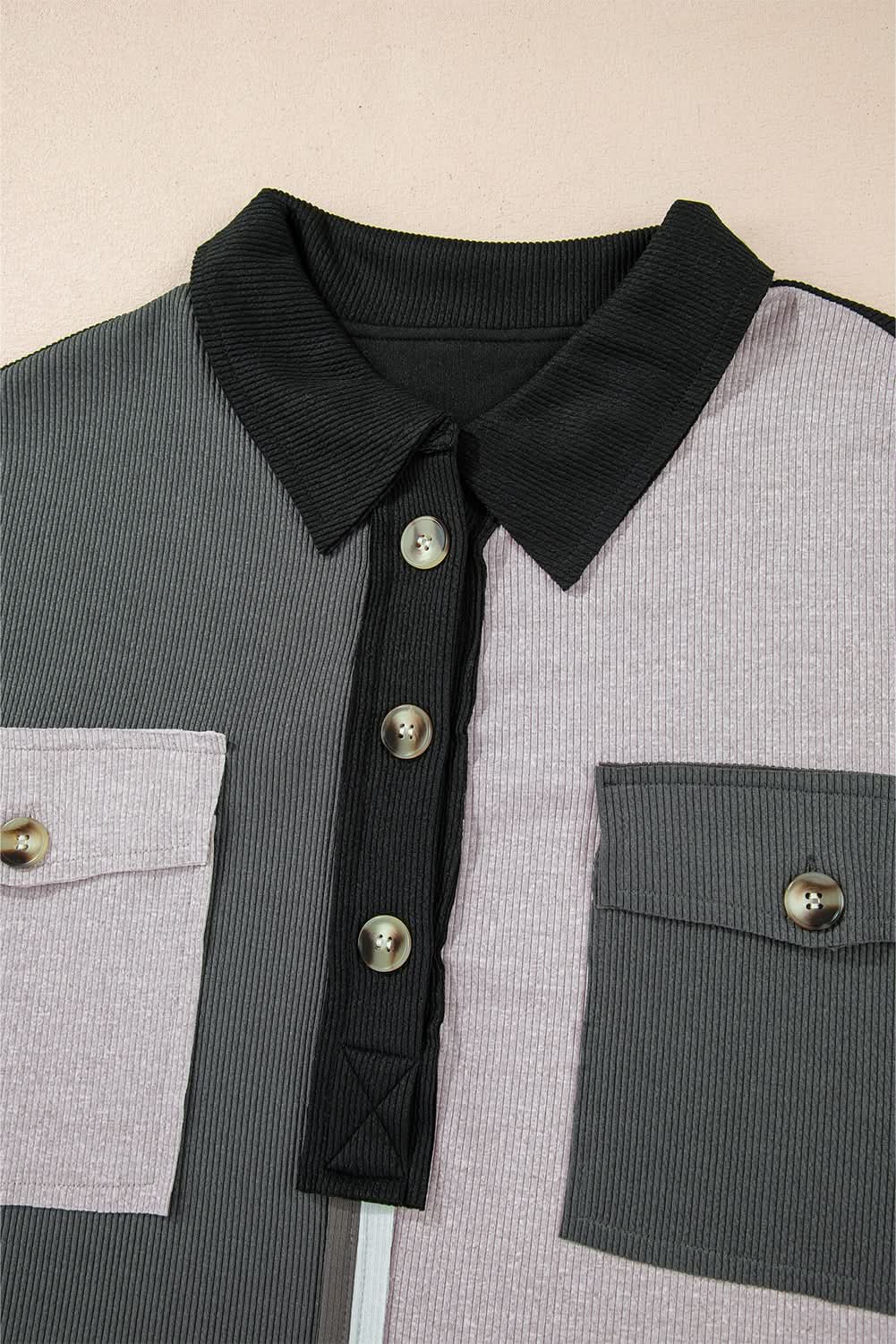 Gray oversized colorblock sweatshirt - Love Salve 