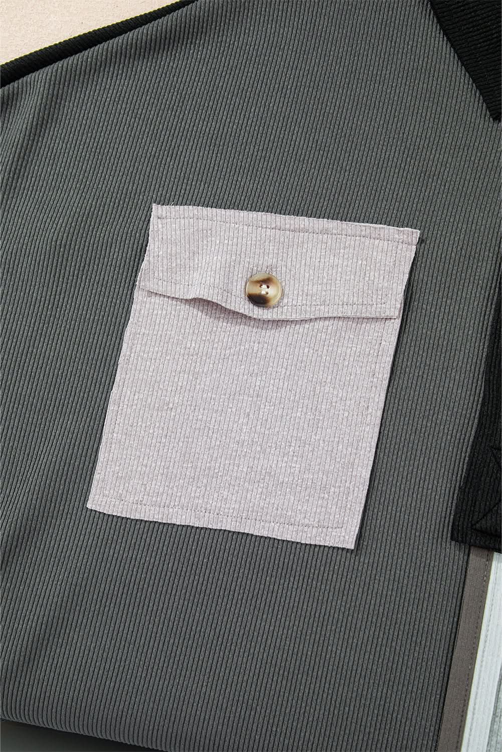 Gray oversized colorblock sweatshirt - Love Salve 