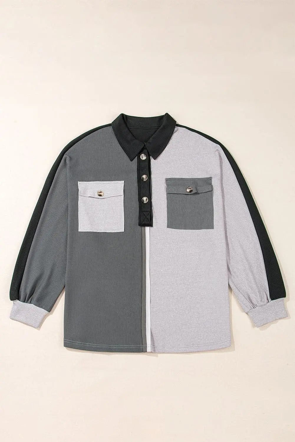 Gray oversized colorblock sweatshirt - Love Salve 