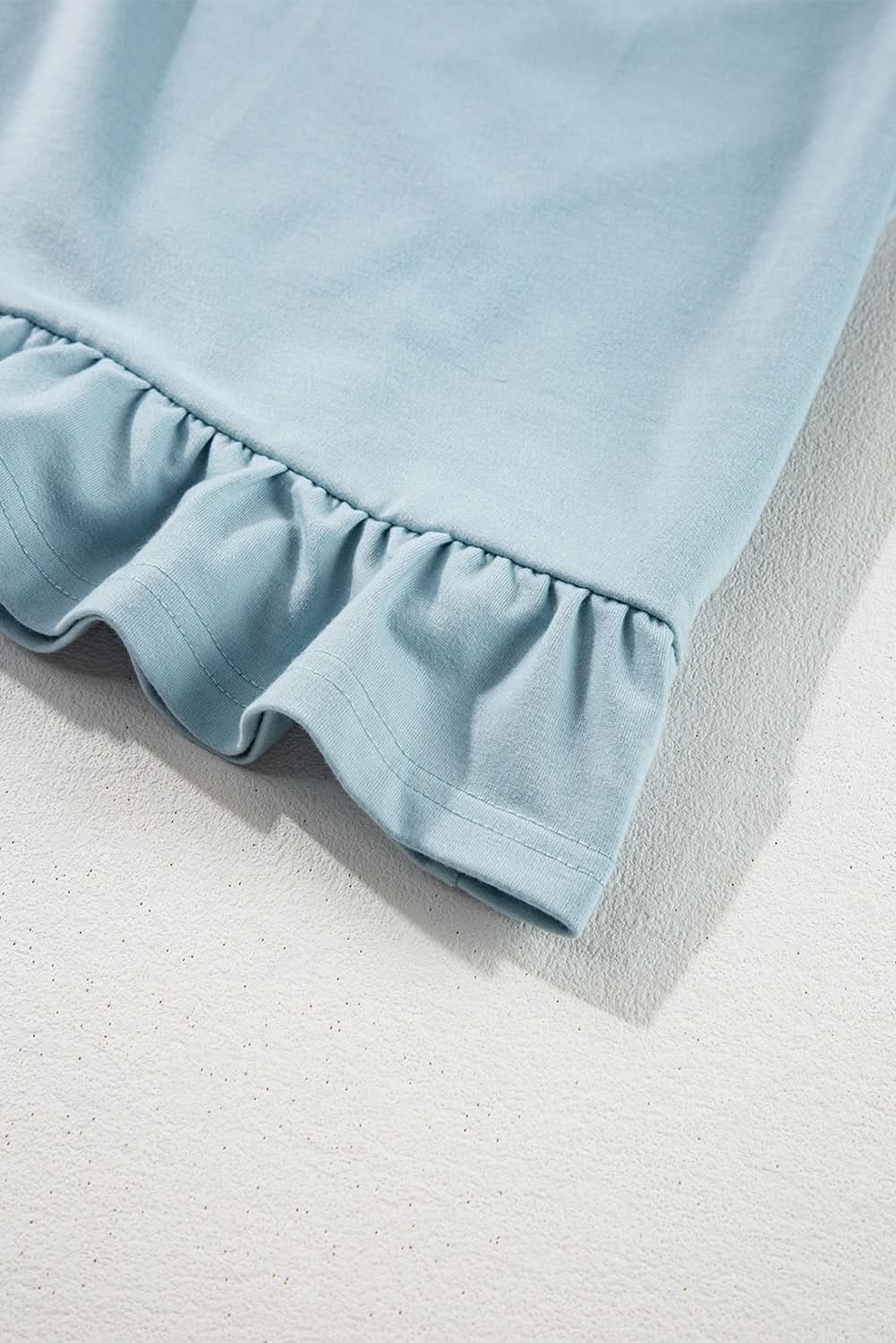 Iceland blue ruffled hoodie tunic - Love Salve 