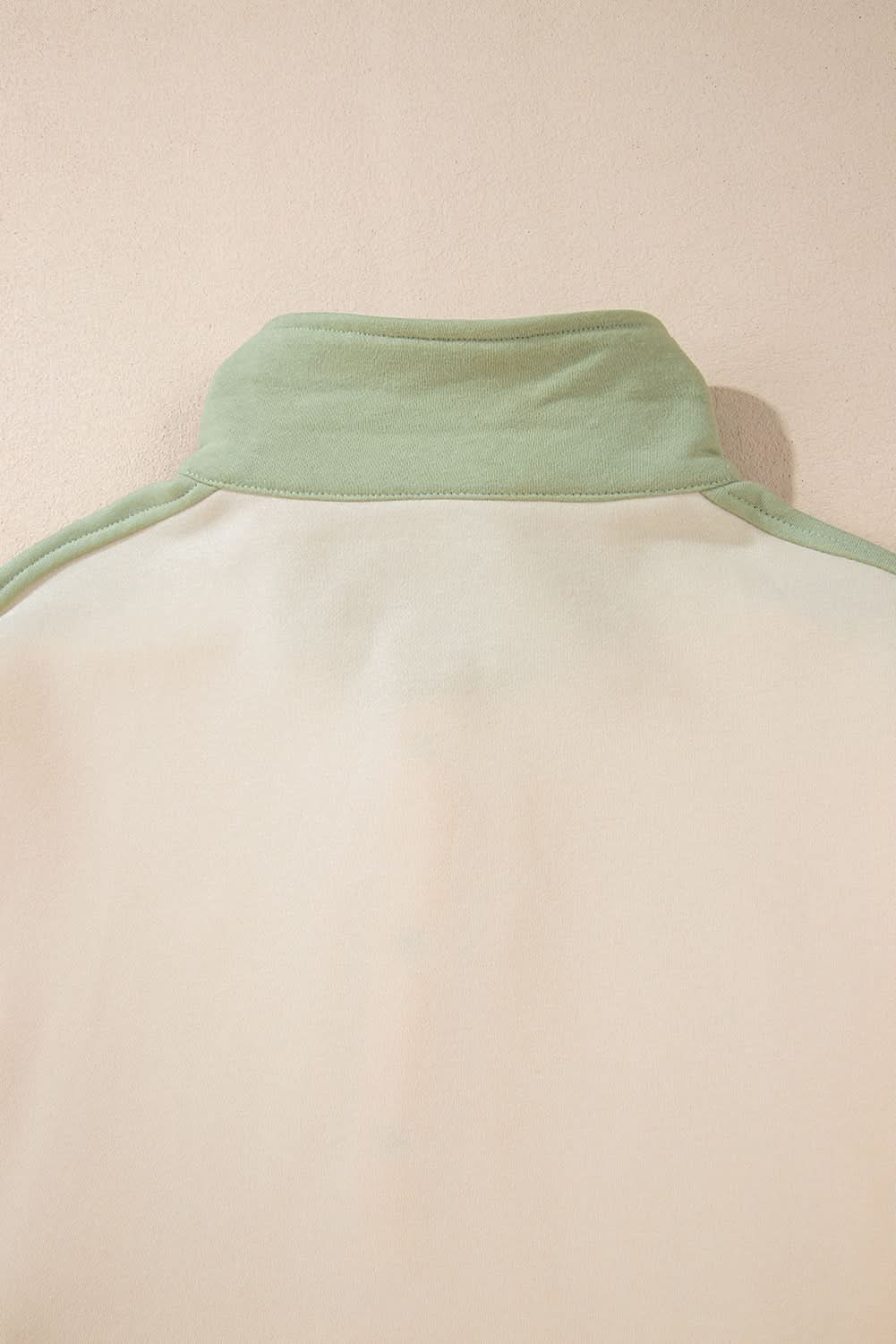 Laurel Green Colorblock Patchwork Buttoned Collar Kangaroo Pocket Sweatshirt - Love Salve 