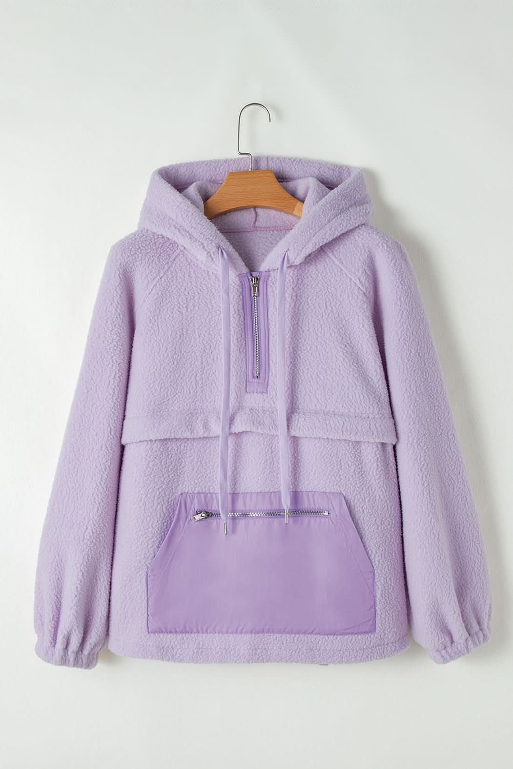 Lavendula fuzzy drawstring hoodie - Love Salve 
