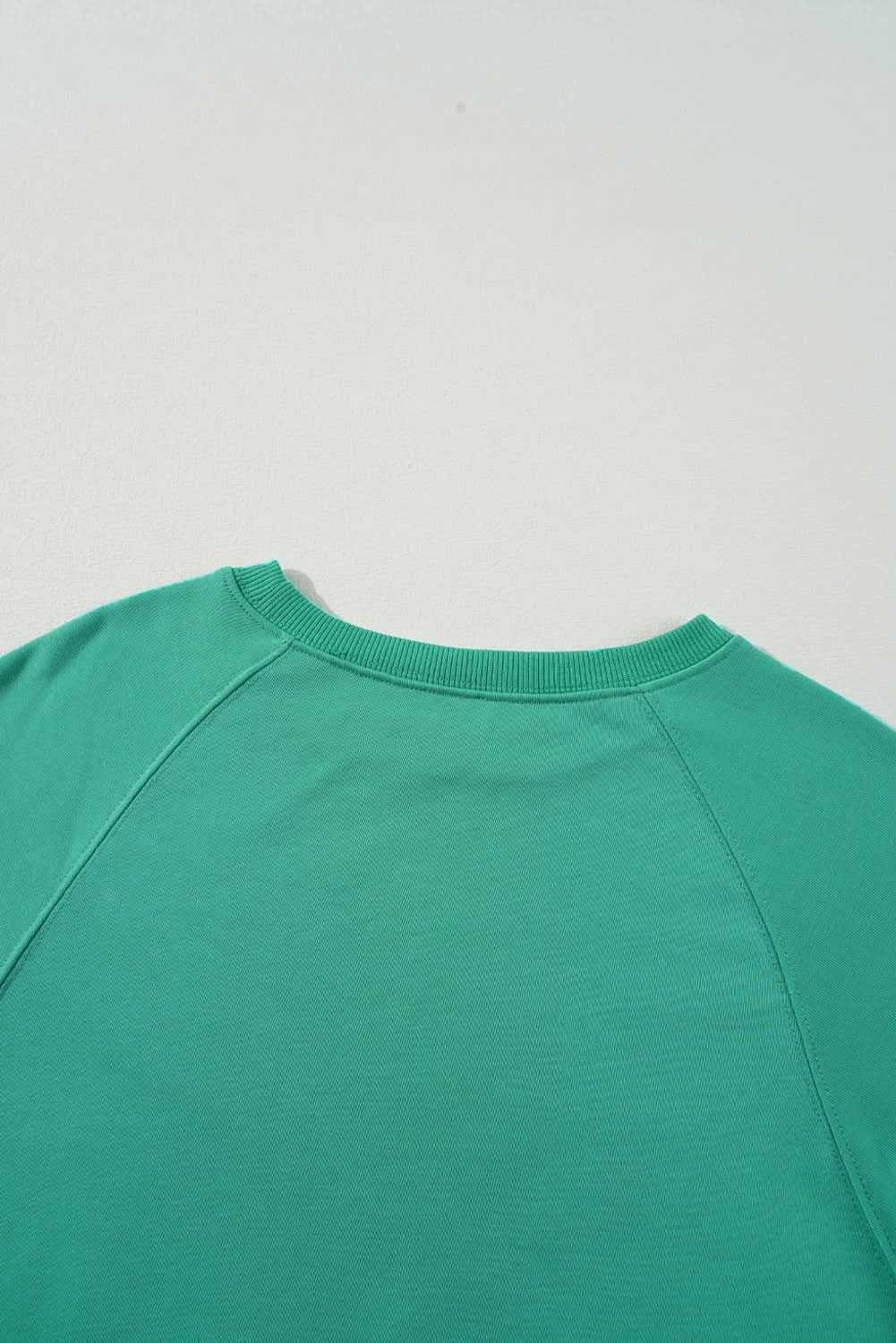 Mint green striped pullover - rainbow colorblock design 