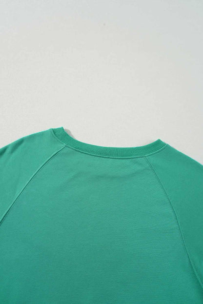Mint green striped pullover - rainbow colorblock design 