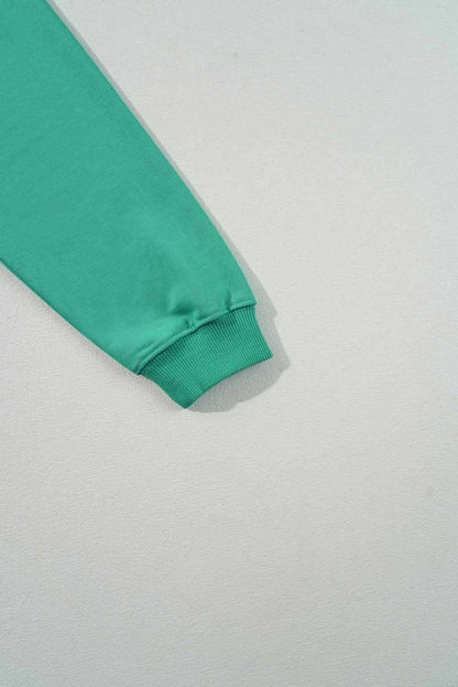 Mint green striped pullover - rainbow colorblock design 