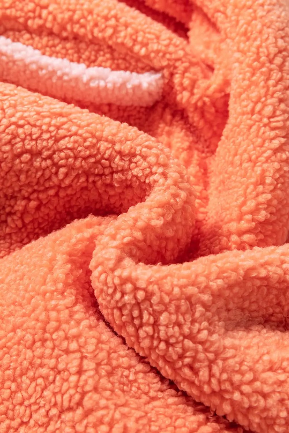 Orange Colorblock Sherpa Sweatshirt - Love Salve 