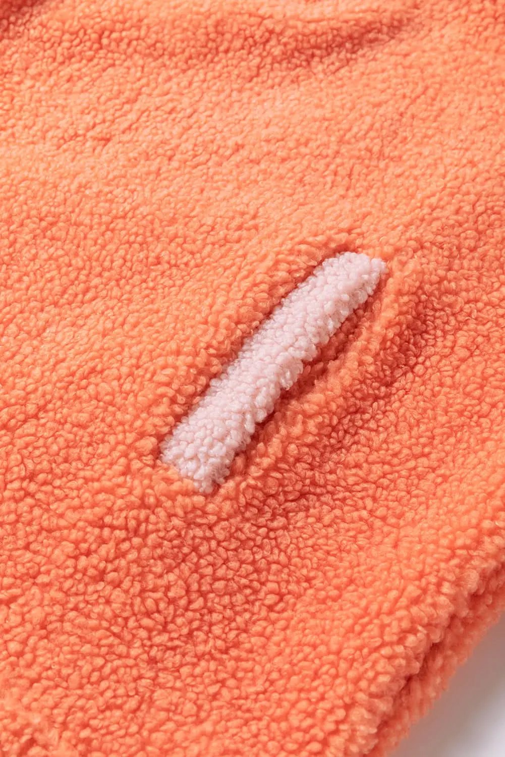 Orange Colorblock Sherpa Sweatshirt - Love Salve 