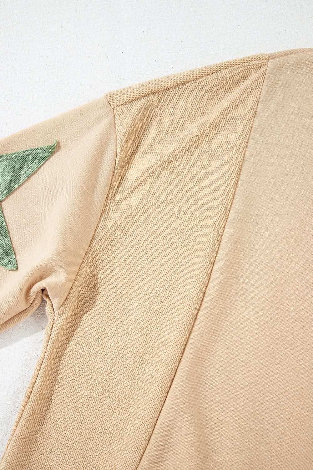 Parchment Star Patchwork Exposed Seam Oversized Sweatshirt - Love Salve 