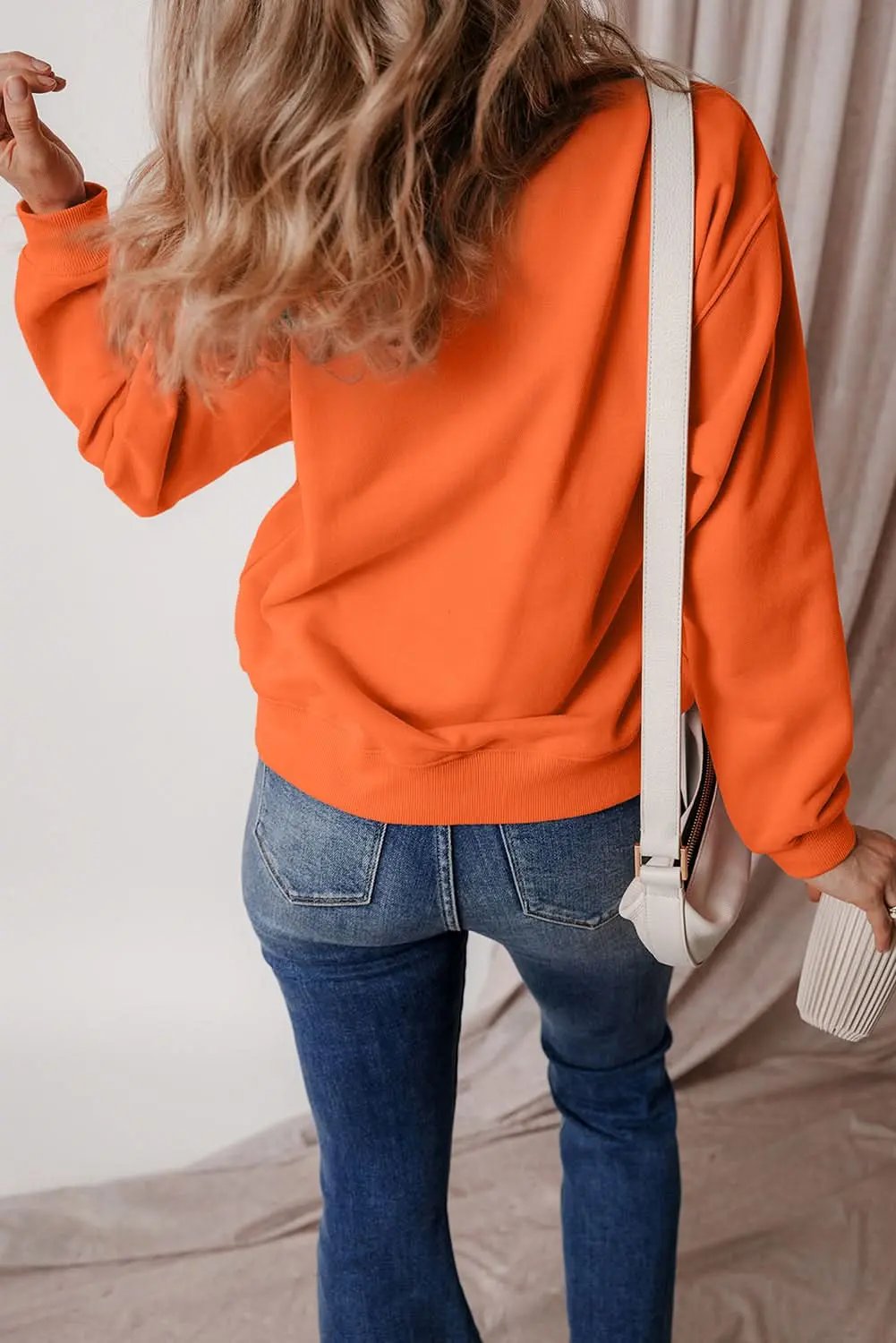 Cozy russet orange fleece sweatshirt - Love Salve 