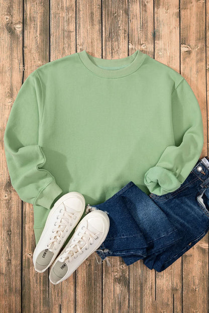 Cozy fleece-lined sweatshirt in smoke green - Love Salve 