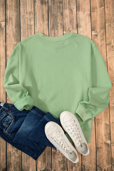 Cozy fleece-lined sweatshirt in smoke green - Love Salve 