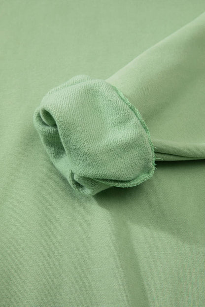 Cozy fleece-lined sweatshirt in smoke green - Love Salve 