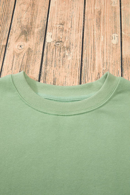 Cozy fleece-lined sweatshirt in smoke green - Love Salve 