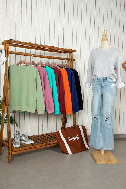 Cozy fleece-lined sweatshirt in smoke green - Love Salve 