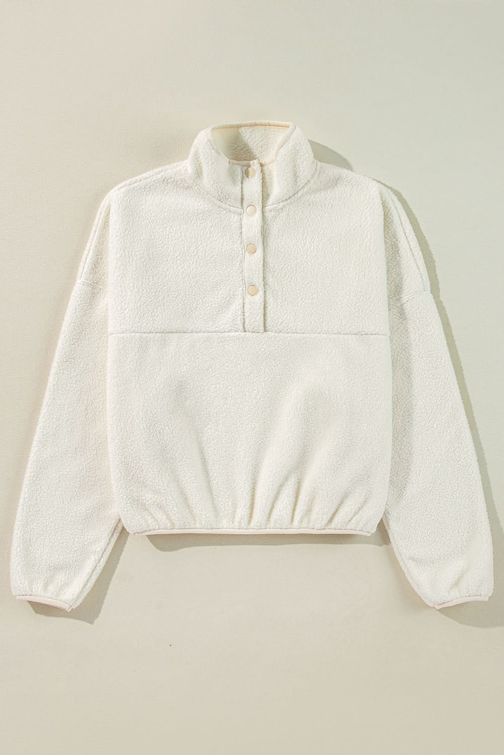 White fleece collar sweatshirt - Love Salve 