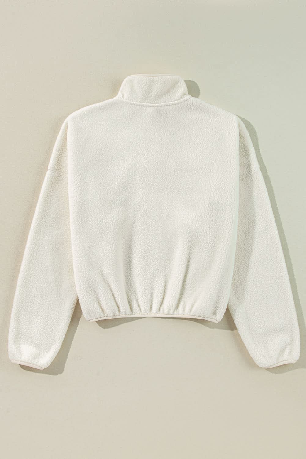 White fleece collar sweatshirt - Love Salve 