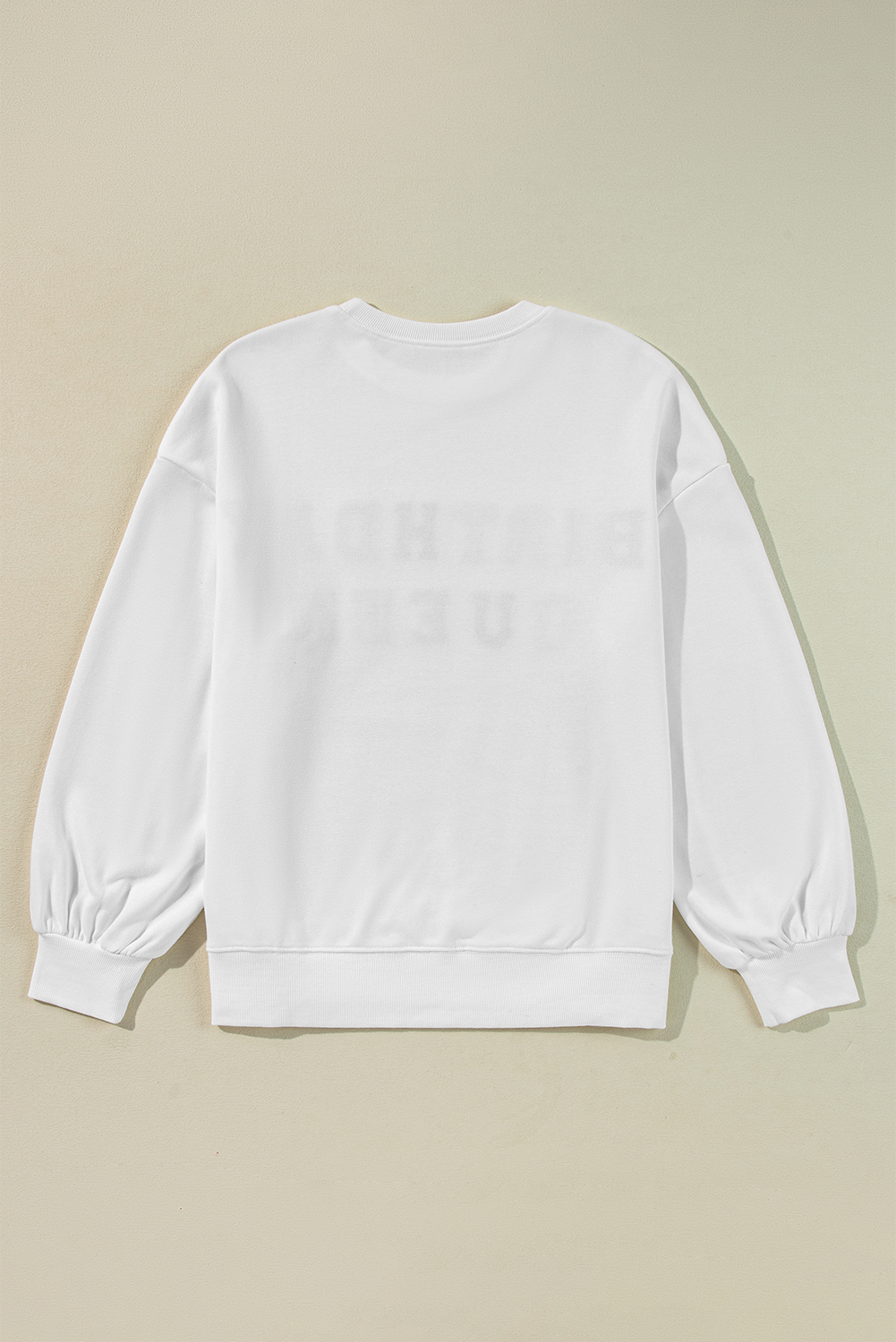 White BIRTHDAY QUEEN Graphic Balloon Sleeve Sweatshirt - Love Salve 