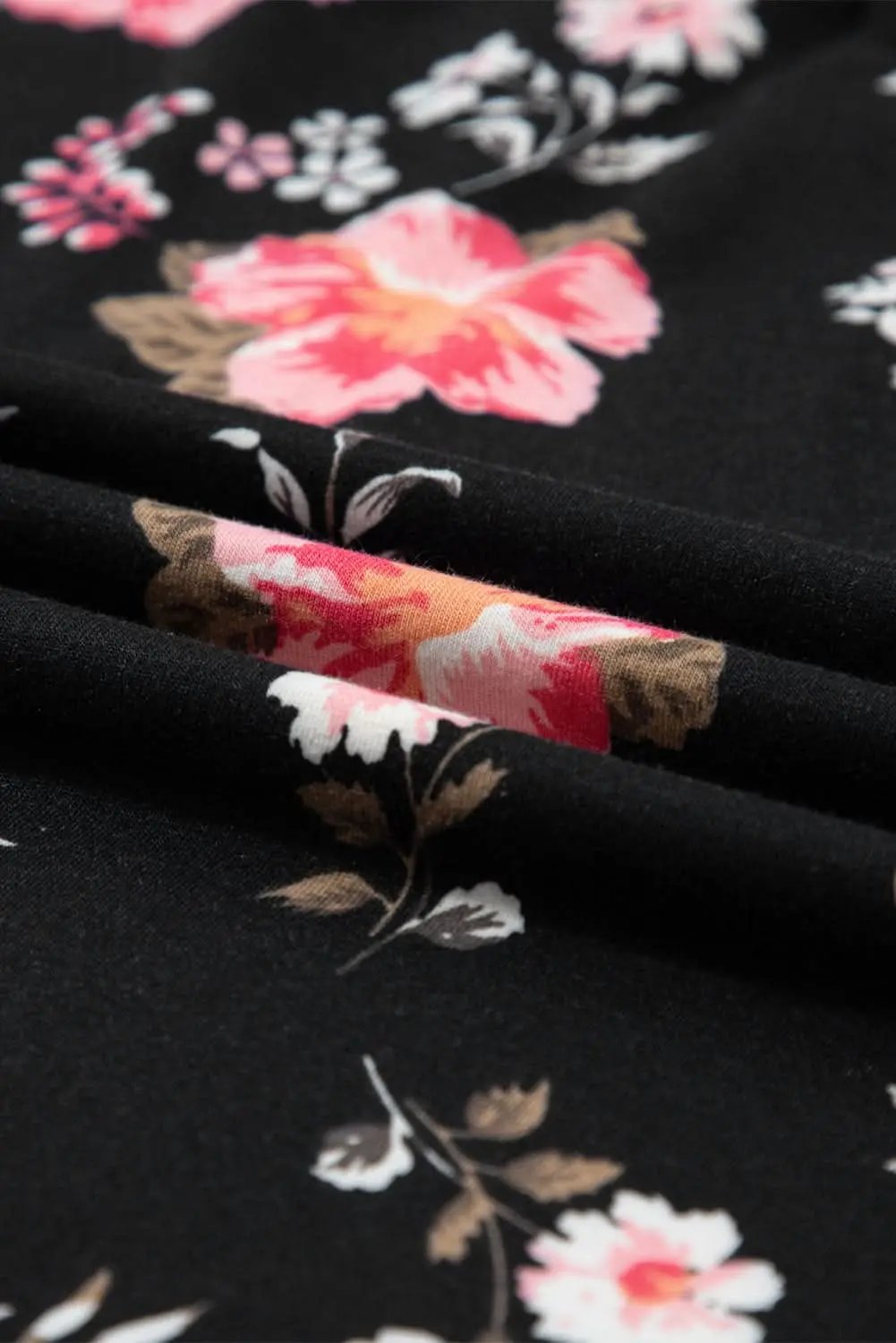 Black Floral Spaghetti Straps Strappy Back Tank Top - Love Salve 