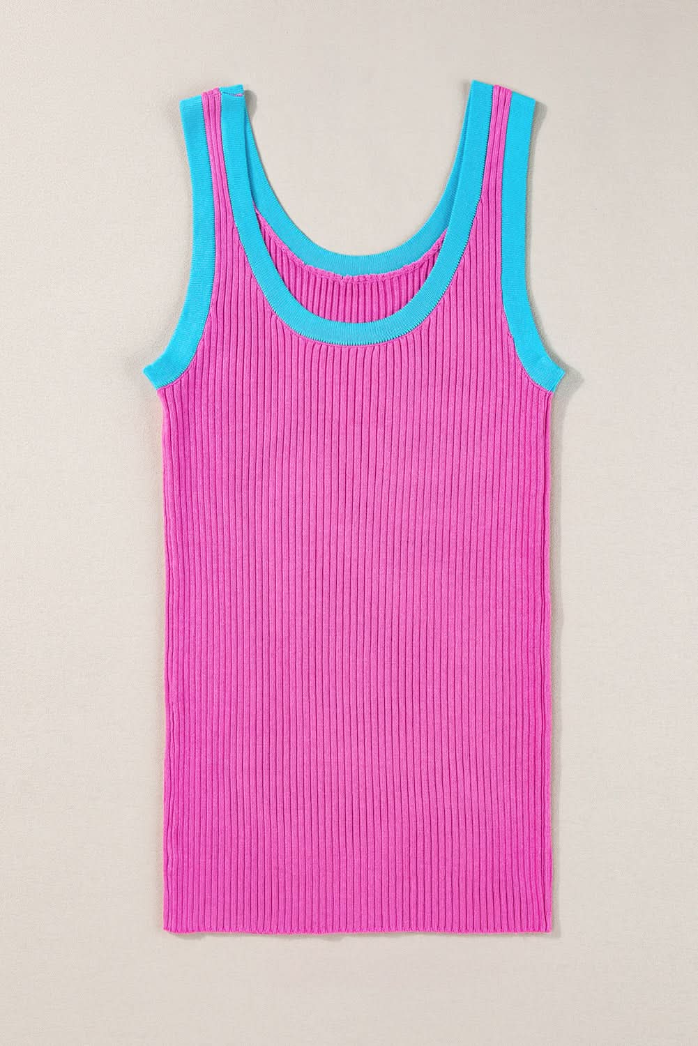 Trendy pink ribbed tank top - Love Salve 
