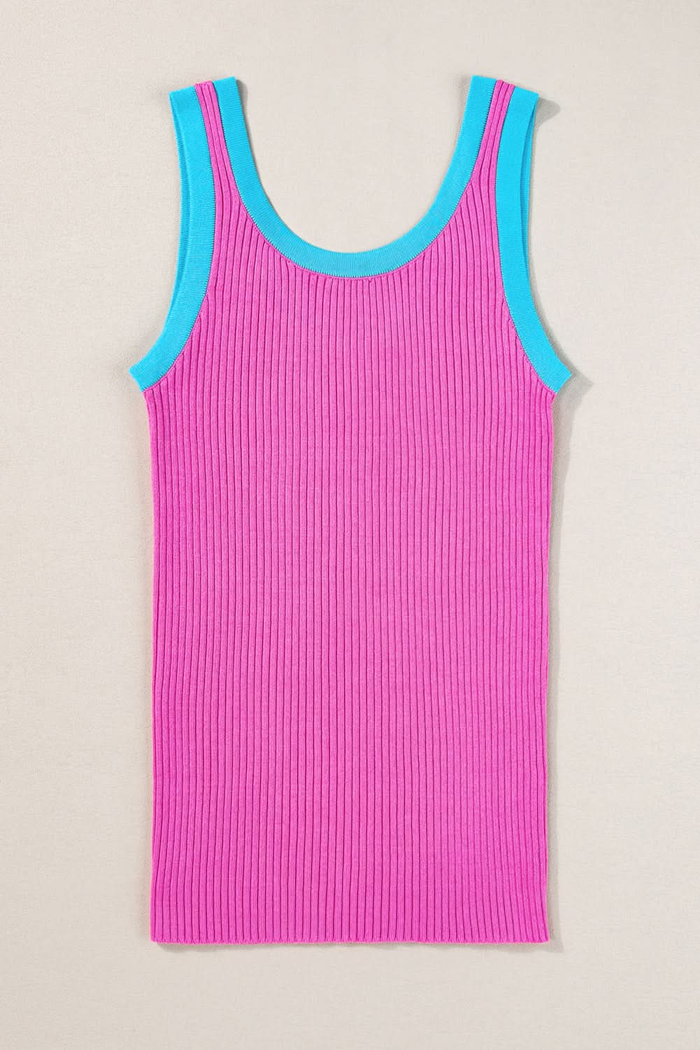 Trendy pink ribbed tank top - Love Salve 