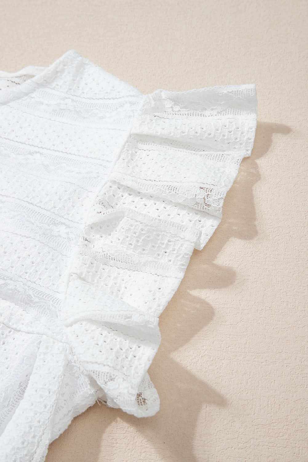 White Ruffled Lace Flowy Tank Top - Love Salve 
