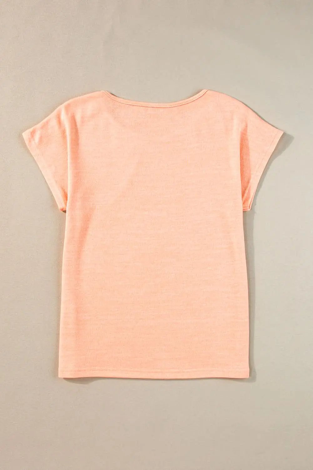 Apricot Pink Button Detail Batwing Sleeve Casual Tee - Love Salve 