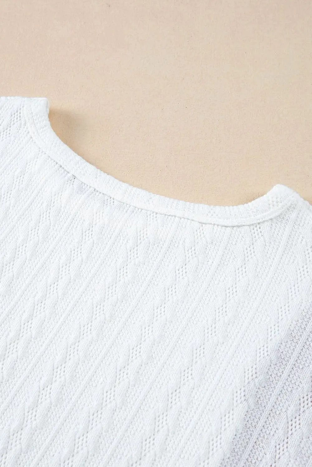 Light Blue Textured Color Block Loose Fit T Shirt - Love Salve 