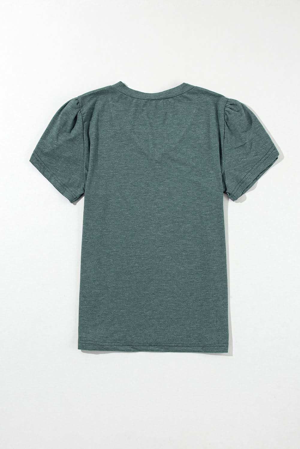 Mist Green Fashion Petal Sleeve V Neck T Shirt - Love Salve 