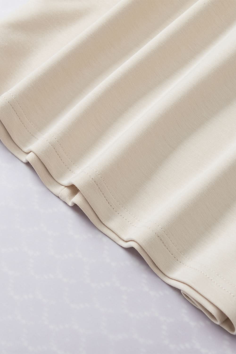 Oatmeal Plain Crew Neck Loose Fit Casual Top - Love Salve 