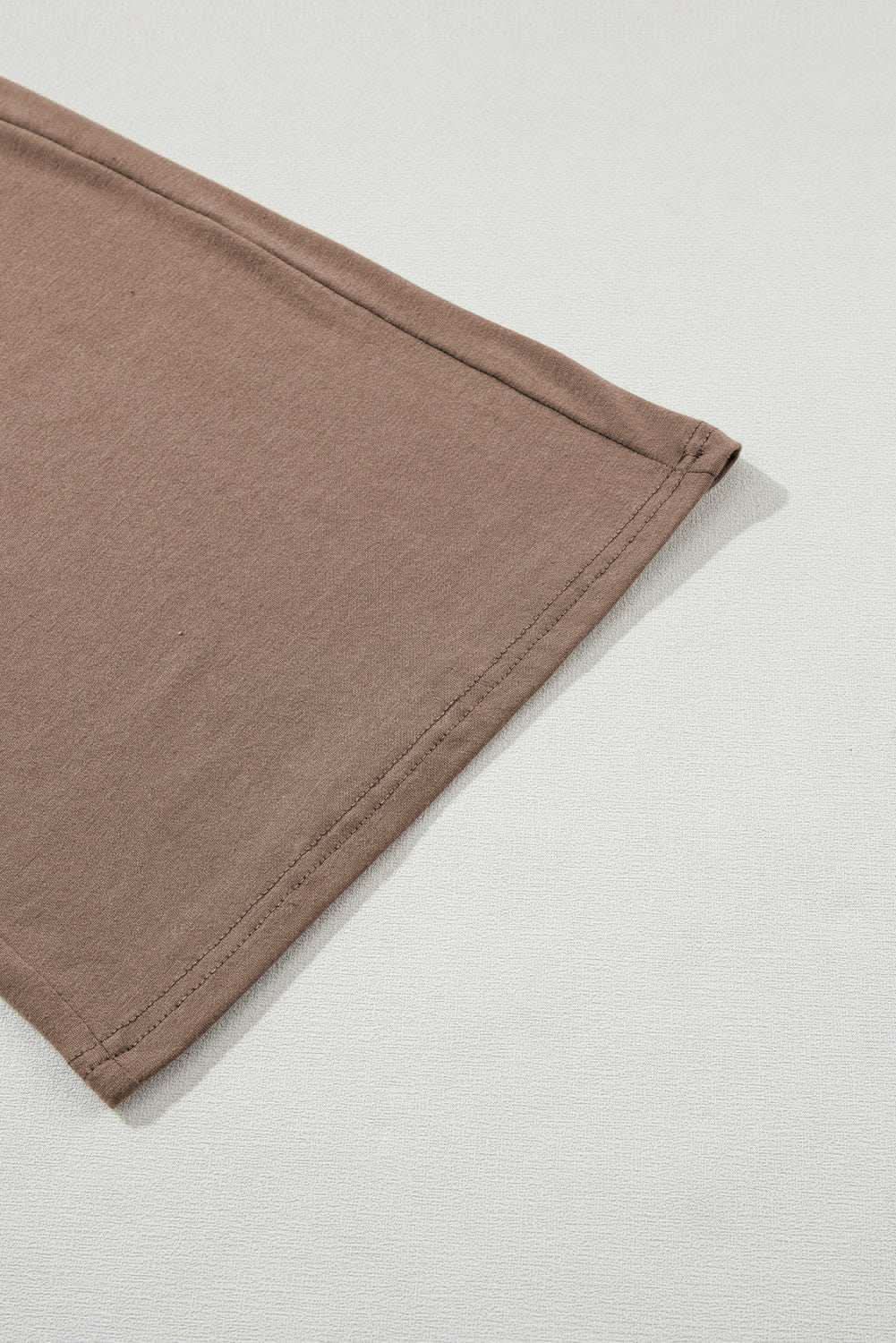 Smoke Gray Solid Color T Shirt 2pcs Wide Leg Pants Set - Love Salve 