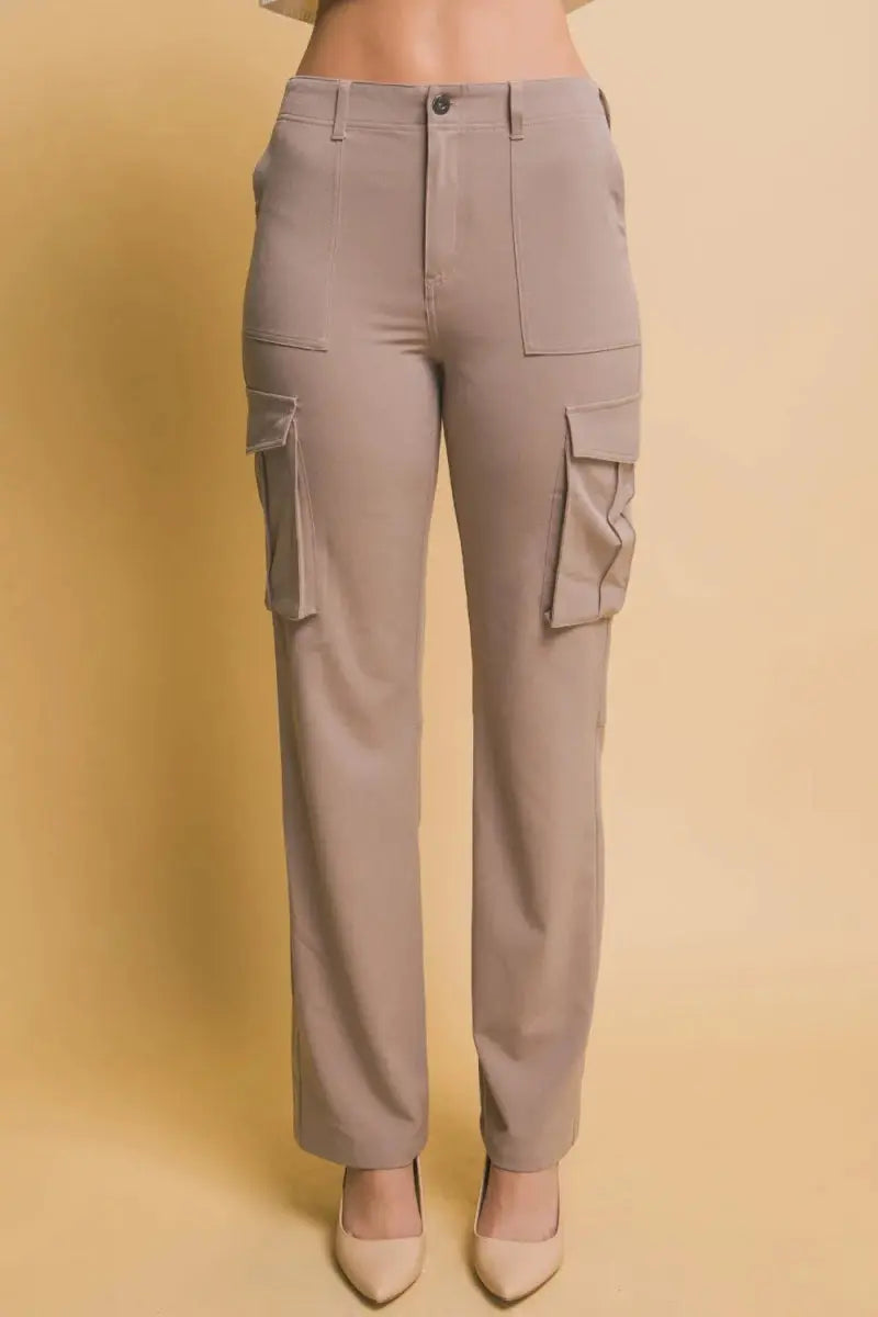 Love Tree High Rise Cargo Pants with Pockets for Women - Love Salve 