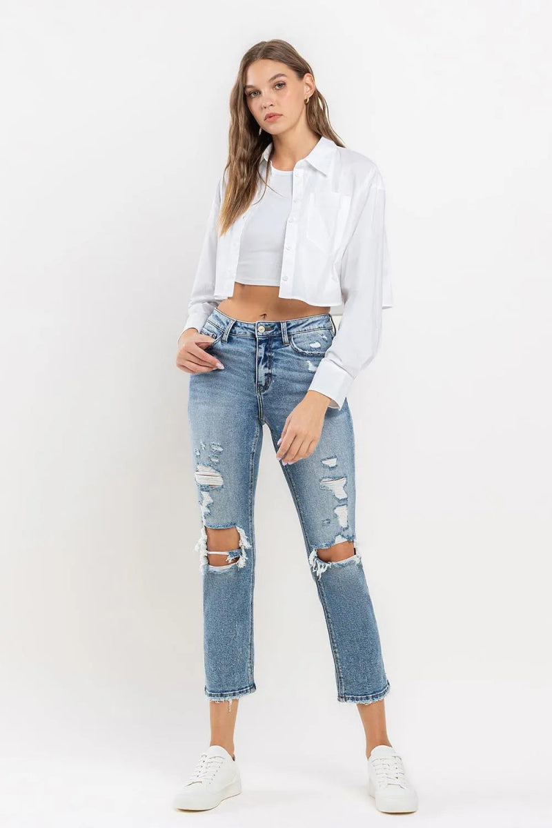 Lovervet Full Size High Rise Slim Straight Jeans for Women - Love Salve 