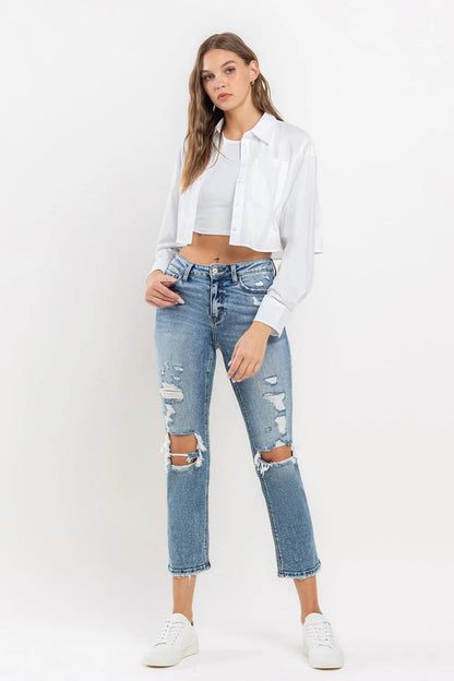 Lovervet Full Size High Rise Slim Straight Jeans for Women - Love Salve 
