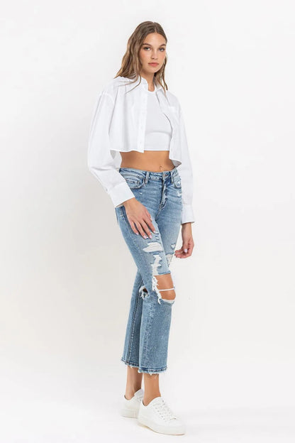 Lovervet Full Size High Rise Slim Straight Jeans for Women - Love Salve 