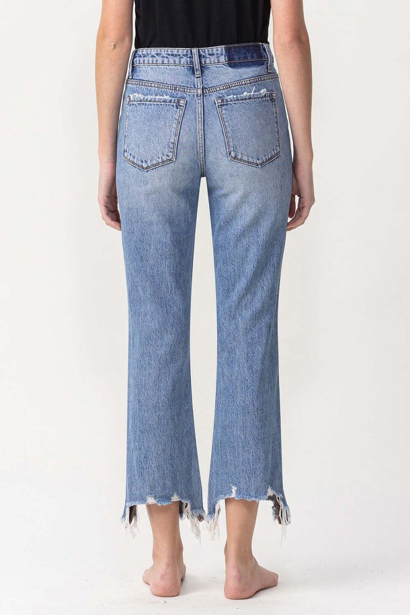 Lovervet High Rise Distressed Straight Jeans for Women - Love Salve 