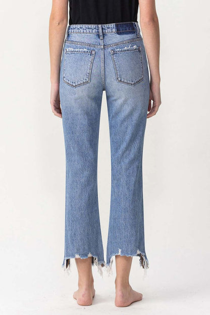 Lovervet High Rise Distressed Straight Jeans for Women - Love Salve 