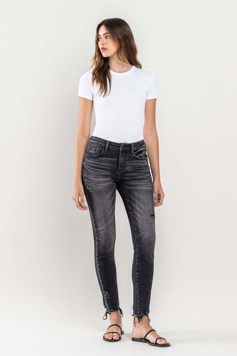 Lovervet Raw Hem Cropped Skinny Jeans for Stylish Outfits - Love Salve 