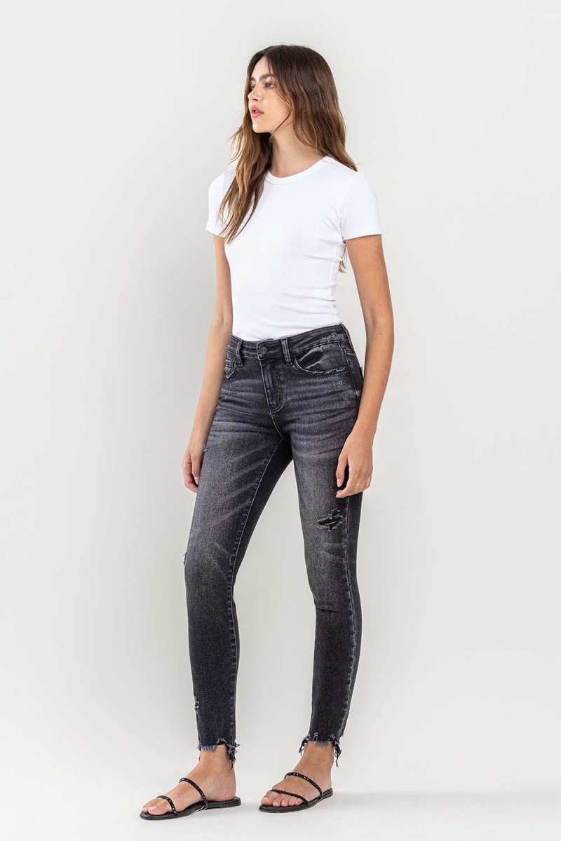 Lovervet Raw Hem Cropped Skinny Jeans for Stylish Outfits - Love Salve 