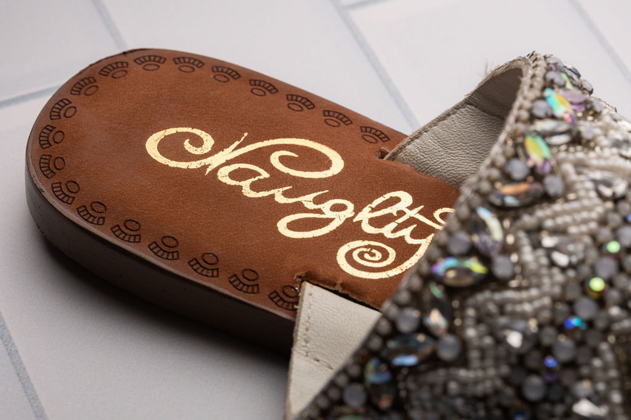 Loving U White Jeweled Bridal Sandals Premium Leather Upper Naughty Monkey