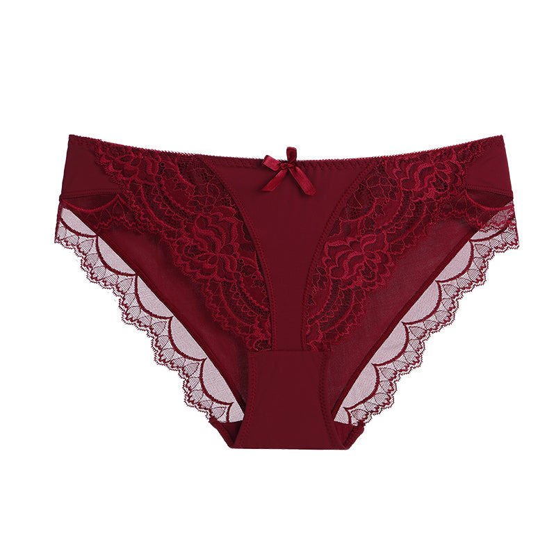 Luxe floral lace breathable briefs for women