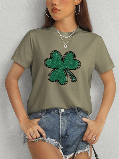 Lucky Clover Round Neck T-Shirt - Love Salve