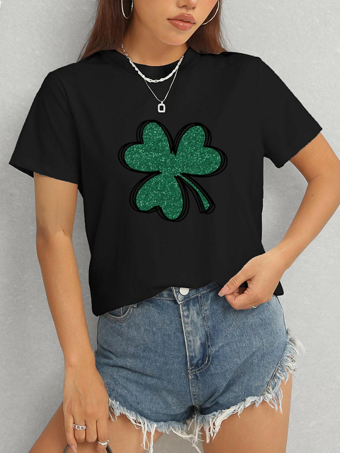 Lucky Clover Round Neck T-Shirt - Love Salve