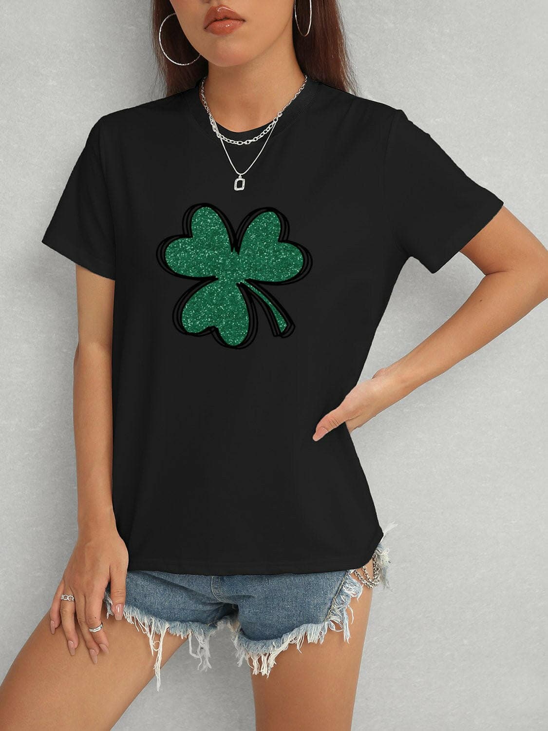 Lucky Clover Round Neck T-Shirt - Love Salve