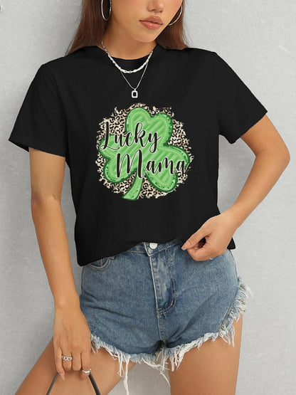 LUCKY MAMA Round Neck T-Shirt - Love Salve