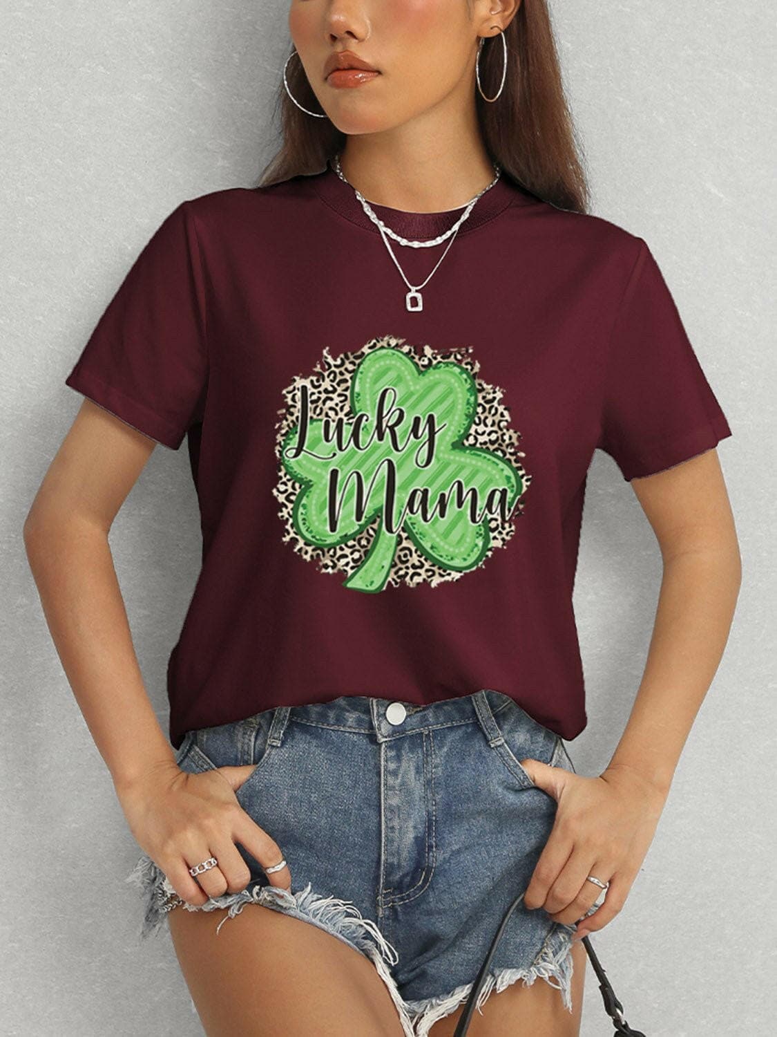 LUCKY MAMA Round Neck T-Shirt - Love Salve