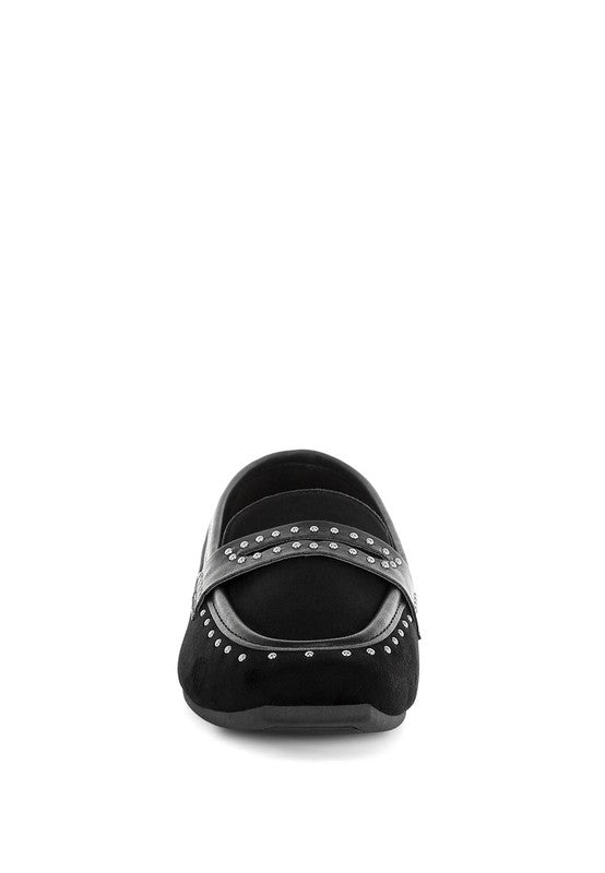 Lumina Penny Strap Studded Loafers for Elegant Style - Love Salve 
