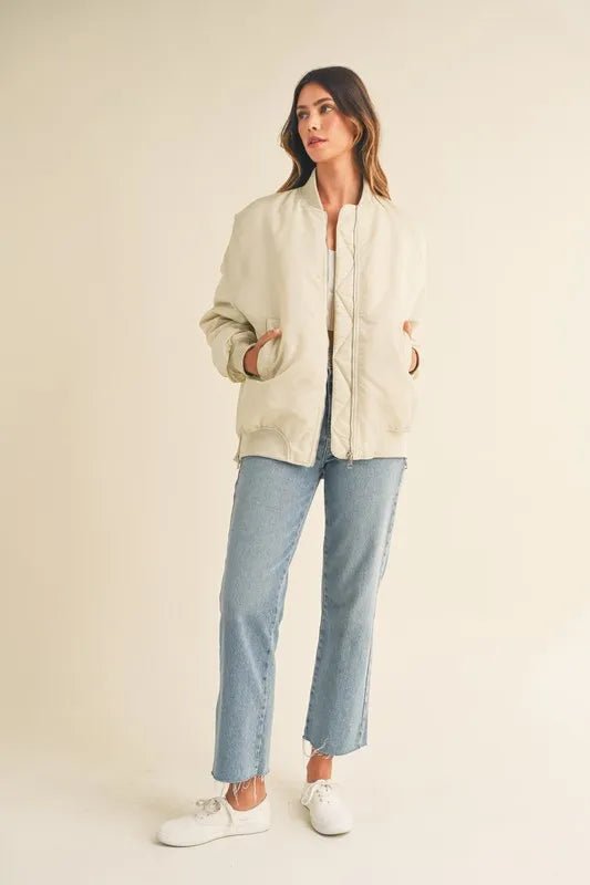 MABLE Back Ruched Utiltiy Bomber Jacket - Love Salve