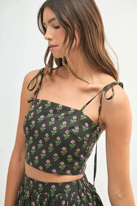 MABLE Floral Crop Top and Skirt Set - Love Salve
